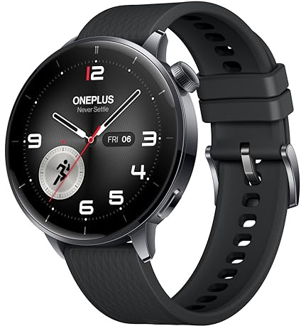 OnePlus Watch 3 Smartwatch, 43mm Stainless Steel Case, Up to 60h Battery,100+ Sports Modes, IP68 & 5ATM, Health Check Fitness Watch- Black