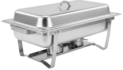 9.5L Chafing Dish Hot Serving Buffet Dishes With Lids Buffet Server Food Warmers For Buffets Banquets Wedding Dinners Party Stainless Steel Chafer Buffet Trays (9.5L - Single Compartment)