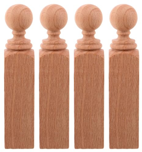 LOPUNER Lot de 4 poteaux en Bois Non Peints, modèles de balustres d'escalier pour la décoration de couloirs, ponts, Meubles et Autres éléments Miniatures (3,7 Pouces).