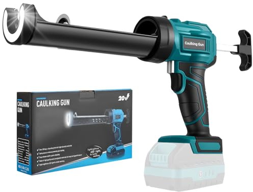 Pistola Silicona Compatible con 18V Makita Batería, Pistola Silicona Bateria de 10 oz/300 ml, Pistola Silicona Electrica Ajuste de 4 Velocidades para llenar y sellar (Sin Batería)