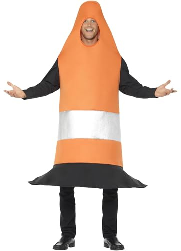 Smiffys Leitkegel-Kostüm, Orange, mit Überzug Halloween