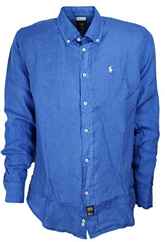 TIPO'S Camicia Uomo Manica Lunga Puro Lino Made in Italy