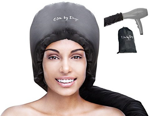 Glow by Daye Bonnet Hood Hair Dryer Attachment, At Home Hair Dryer Hood for Hand Held Hair Dryer, Extra-Large, Black