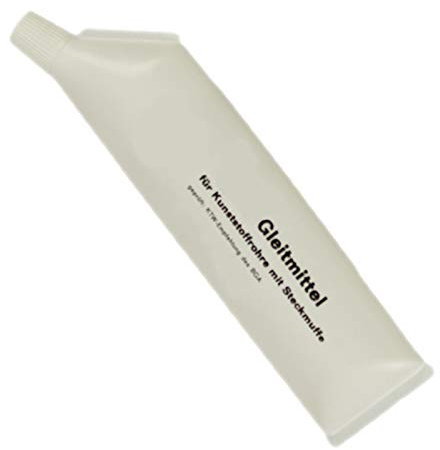 Gleitmittel 250ml Milliliter g Gramm Tube für Rohre Verbindungen HT KG Schmier Mittel Abfluss Abwasser Rohr Muffe Kunststoff Leitung Gummi Lippen Dichtung PVC PE PP