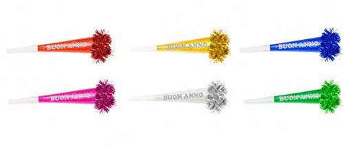 PARTY Confezione da 12 Trombette Colorate Buon Anno Accessori Feste Capodanno CO. …