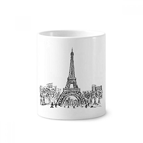 Eiffel Tower Square France Paris Toothbrush Pen Holder Mug Ceramic Stand Pencil Cup