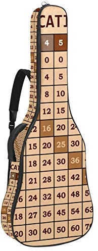 Gitarrentasche mit Reißverschluss, wasserdicht, weich, für Bassgitarre, Akustik- und klassische Folk-Gitarre, Multiplikationstische, Mathematik (4)