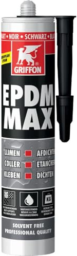 Colle et mastic d'étainchéité universel noir - EPDM MAX - 465 g - Griffon