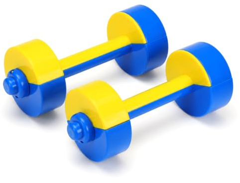TOYANDONA 1 Paar Kinder Hanteln Kleine Hanteln Spielzeug Kunststoff Sport Spielzeug Fitness Übung Ausrüstung Sport für Kinder (Gelb Blau)