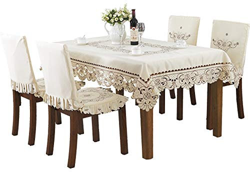 XQLSRJ Elegant und luxuriös Rose bestickte Spitze Tischdecken Sofa Handtuch Kissen Hochzeits Party Dekoration Tischdecke TV Kabinett Cover Tuch Tischabdeckung