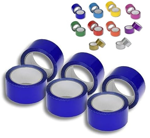 dm-folien Paketband in Blau I 6 Rollen I Robustes Paket-Klebeband aus PP 48 µ I Leise abrollendes Paketklebeband mit Acrylatkleber I Starkes Packband für eine sichere Haftung