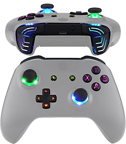 eXtremeRate Bouton LED de Remplacement pour Xbox One X/S Manette, DTFS LED Kit 2.0 pour Xbox One X/S Manette, Boutons Lumineux 7 Couleurs 9 Modes, Manette Non Inclus, Symbole Classique Noir