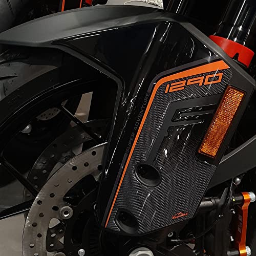 Resin Bike Aufkleber für Motorrad Kompatibel mit KTM 1290 Super Adventure S 2021-2025. Seitenschutz für den Tank vor Stößen und Kratzern. Paar 3D-Harzklebstoff – Stickers - Made in Italy