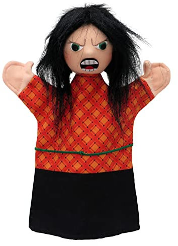Handpuppe Puppe Handspielpuppe Plüschpuppe Märchenfigur Böse Mutter 2in1 27 cm, Ideal für Puppentheatre und Rollenspiele, für Kinder Baby Jungen Mädchen