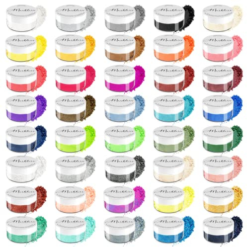 MARBLERS Juego de colorantes en polvo de mica [juego de 40 colores] | Grado cosmético | Pigmento de resina epoxi | tinte, no tóxico, vegano, libre de crueldad animal | Brillo de labios, uñas