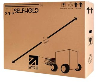 SelfHold TV Boxes for Moving House - Available Size 22 inch to 85 inch - Double Wall Solid Cardboard TV Box for Packing, Storing, Shipping | With Handles and Extra Strength (22)