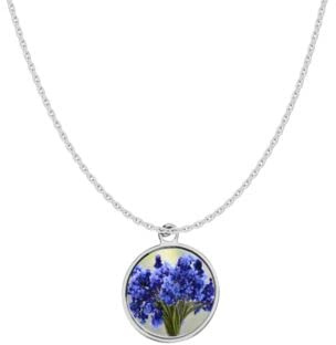 Grape Hyacinths ref1z1 DOME 18 on a Platinum Plated Chain