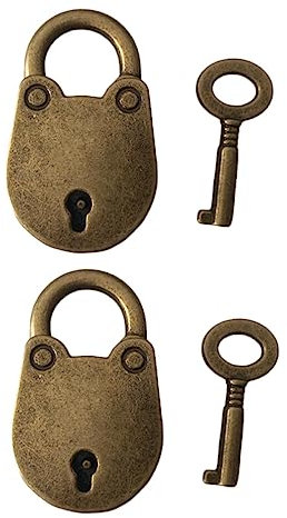 Operitacx 2pcs Unique Jewelry Box Padlock Latches Locks Key Vintage Style for Gifts