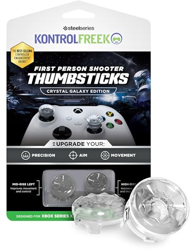 KontrolFreek FPS Freek Galaxy Crystal Xbox Stick Aufsätze | Performance Thumbsticks für Xbox Series X|S & Xbox One Controller | Präzise Stickerhöhung | Transparent