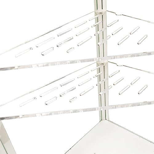 PIAOLGYI 2 Pcs Replacement Shelf for IKEA Milsbo Tall Indoor Greenhouse Cabinet, Triangular Acrylic Corner Shelves Extra Shelves Accessories Compatible with Tall IKEA Milsbo Glass Cabinet