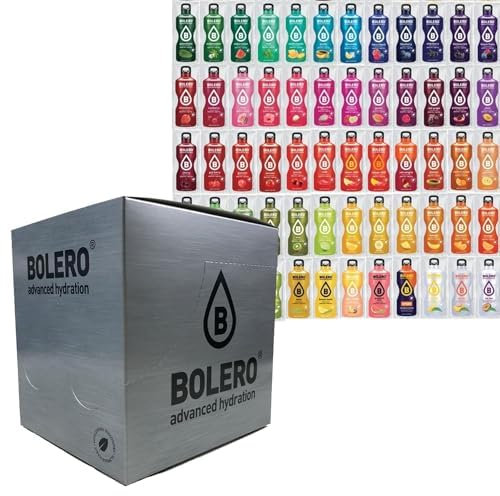 Bolero Mix Pack 58x9g | Polvo de jugo sin azúcar, endulzado con stevia + Vitamina C | Apto para niños, deportistas y diabéticos | Libre de gluten y apto para veganos