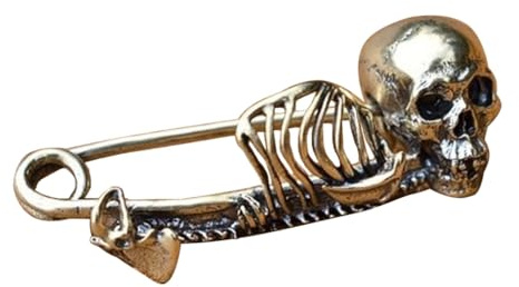 Skelett Brosche Pin Halloween Schädel Stick Krawattennadel Frauen Dame Tasche Revers Stick Pin Brosche Gothic Schädel Emaille Pin Schmuck, Zink