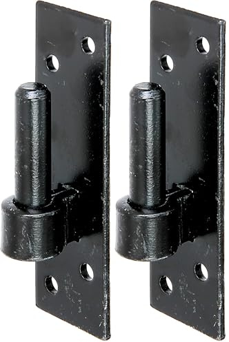 Alberts 306687 Gond sur platine, forme de type Allemagne du sud avec crochet DI ou DII, laque noire pour immersion, cote axe Ø14 mm, platine 130 x 40 mm (Lot de 2)