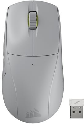 Corsair M75 AIR Wireless Souris de Jeu FPS Ultra-Légère – 26 000 DPI – Entrée Ultra-Rapide – Forme Symétrique – Compatible iCUE – PC, Mac – Gris Clair