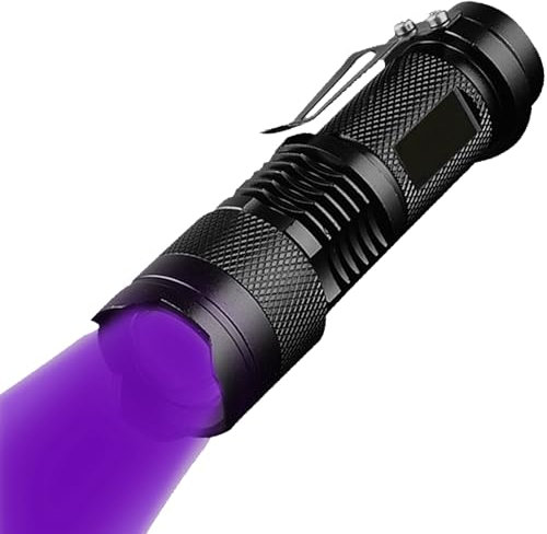 MODOAO UV Torch Light, 395nm Ultraviolet Flashlight Torch, Powerful UV Light for Home & Hotel Inspection, Blacklight Detector for Pet Urine, Stain, Bed Bugs and More