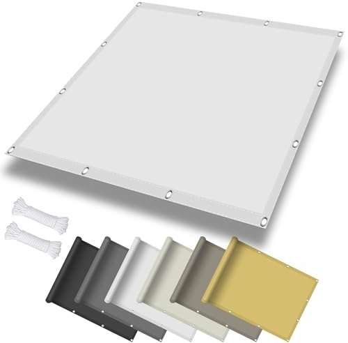 Vela Ombreggiante Tenda a Vela 3 x 5.4 m Impermeabile, Rettangolare Vela Ombreggiante Parasole con Occhielli Protección Rayos UV 98% per Arredo Esterno Giardino, Bianco