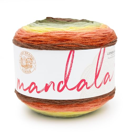 Lion Brand Yarn Mandala-Garn, mehrfarbiges Garn zum Stricken, Häkeln und Basteln, Bunt (Sandman), 1er-Pack