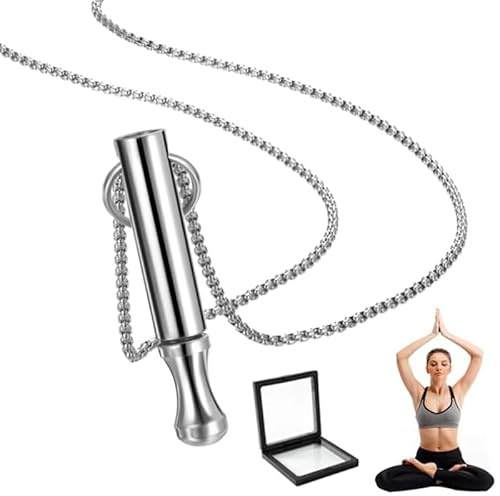PacuM Ensemble de Colliers de Respiration Collier de Respiration Consciente en Acier Inoxydable collier Respiration de Méditation，Convient à la Méditation Relaxation（Avec boîte de Rangement）