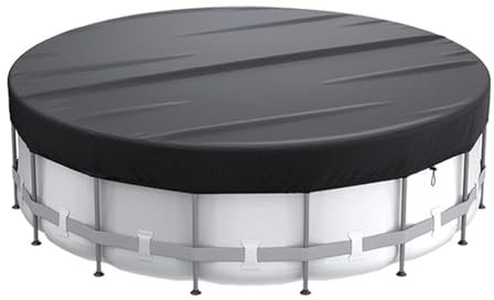 XHDZSW Round Pool Cover, Solar Pool Covers for Above Ground Pools, Solar Pool Cover Protector, Outdoor Swimming Pool Dust Cover, Waterproof UV Resistant Pool Cover (Black,8FT 244cm/96)