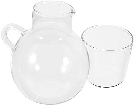 SHOWERORO Caraffa in Vetro Trasparente Bicchiere Da Tavolo Contenitore Per Acqua Fredda Tè Freddo Realizzata in Materiale Alimentare Sicuro Per Uso Domestico e Eventi
