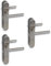 Juego de 3 placas largas para puerta de acero inoxidable satinado para 3 puertas de habitaciones con perforaciones para barba de colores, manilla de puerta, tirador de puerta