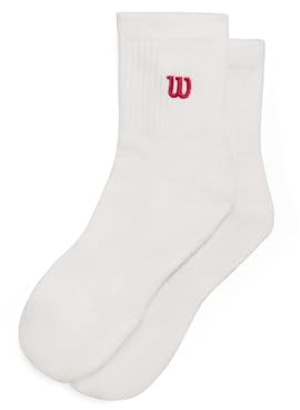 Wilson Quarter Top Calzini, Realizzati In Tessuto Resistente, Offrono Una Vestibilità Comoda, Con Caratteristiche Funzionali E Un Design Elegante, Colore: Bianco Brillante/Infrarosso, Taglia: L