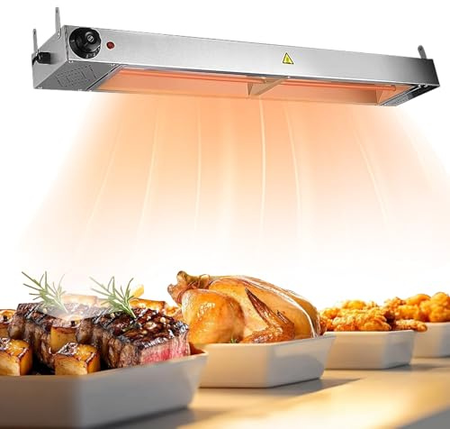 Wärmebrücke Küche Gastro Edelstahl Infrarot Wärmelampe Essen(1Stück, 150cm)