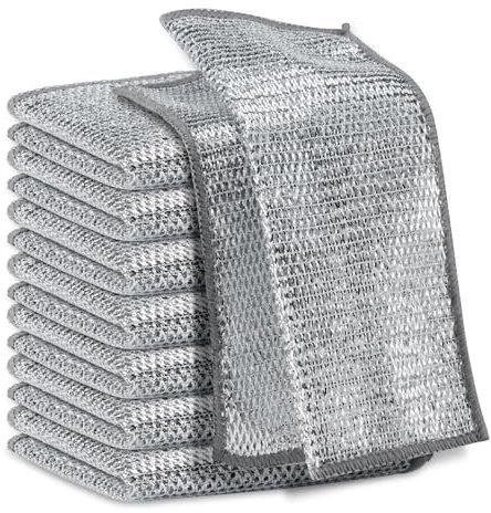 Generic Multifunctional Non-Scratch Wire Dishcloth - Steel Wire Dish Towel for Wet and Dry, Kitchen Cleaning Cloth (10)