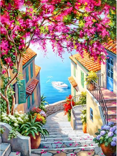 YMJD 11CT Point de Croix kit Debutant Broderie Imprimé Cross Stitch | Piccola Città 40×50cm