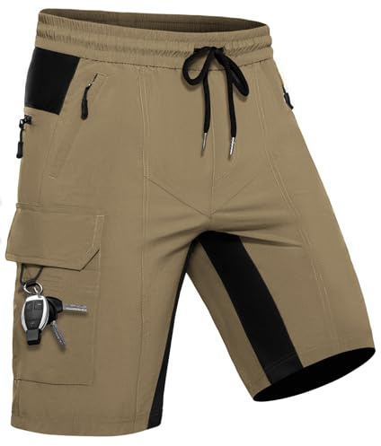 Wespornow Pantaloncini Corti Uomo Bermuda: Cargo Shorts Estivi con 5 Tasche per Escursionismo e MTB - Stretch Lino Chino Traspiranti Asciugatura Rapida Pantaloni da Lavoro Uomo Corti