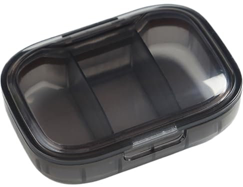 Boîte À Médecine Portable - Organisateur De Pilules, Porte-pilules De Voyage | Petite Pilule Avec 3 Emplacements, Récipient Compact En Vitamines Pour Les Médicaments Quotidiens, Stockage De Tablette C