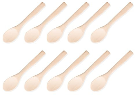 Zymoplas Cucchiai di legno piccoli da 10 pezzi Strumenti da pranzo per bambini Gadget da bar Condimenti da cucina Olio di condimento Caffè Tè Zucchero Marmellata, tipo 6