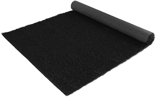 Primaflor Kunstrasen EXPO B1 Schwarz 22 mm 200 x 1650 CM – künstlicher Rasen schwer entflammbar CFL-S1 | wasserdurchlässiger Rasenteppich für Messe Indoor Outdoor | UV-beständiges Kunstgras Bodenbelag