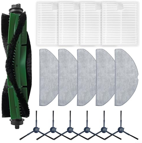 Emiif Kit de repuesto para aspiradora Conga 8490 para aspiradora Ultimate Ultra Power, 1 cepillo principal+4 paños de fregona+6 cepillos laterales+5 filtros