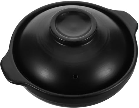 Mobestech Pentola in Ceramica per Stufati con Coperchio Resistente Fiamma Aperta e Bruciatura Secco Casseruola in Argilla con Rivestimento Antiaderente Facile da Pulire per Zuppe Riso e