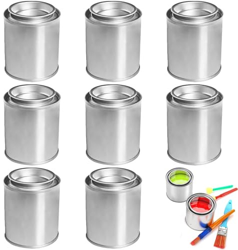 HAOBIN China Lata con tapa a presión Fabricantes Lata de Pintura Vacía Recipientes de Pintura,Frascos Pequeños de Almacenamiento de Pintura para Proyectos de Arte y Manualidades (8, 100ml)
