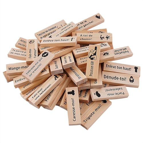 Lust Tower - Game for Adults, 48PCS Naughty Wooden Block Stacking Game for Couples, Valentine with Tumbling Tower, Funny Gifts for Women and Men