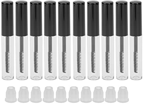 HUSHUI 10 St Tom Mascara Tube, Påfyllningsbar ögonfranskrämbehållare med Fina Mjuka Borst, för DIY Mascaraförvaring och Sminkapplicering