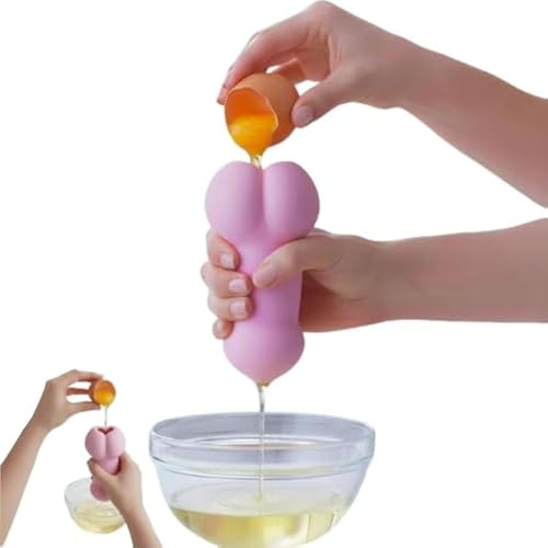Funny Shape Egg Separator, Novelty Penis Shape Silicone Egg Separator for Raw Eggs, Easy Eggs Yolk & White Separators, Kitchen Gadget Baking Assistant Tool for Cooking/Baking (1pcs)