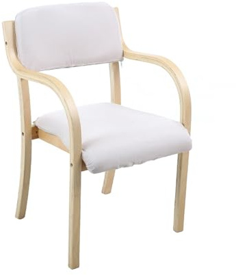Stapelbarer Esszimmerstuhl aus Holz – Moderner gepolsterter Besucherstuhl für Wohnzimmer, Schlafzimmer, Küche, Büro, Empfang – stilvolle und bequeme Sitzlösung